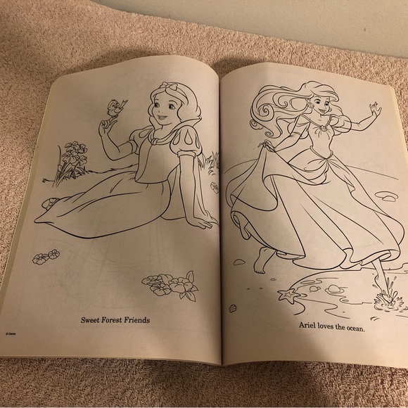 2017 Disney Princesses Color & Play Coloring Book Uncolored - Picture 5 of 12